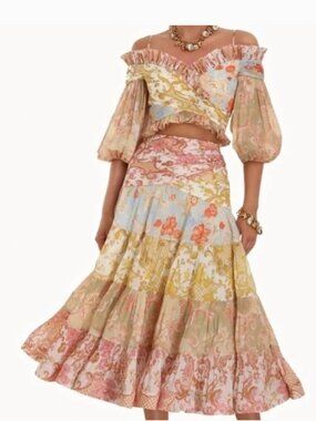 zimmermann crush tiered lace maxi dress Zimmermann CRUSH TIERED LACE MAXI DRESS - 2094DR251PALPINK